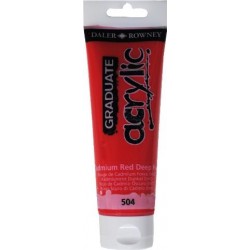 DALER ROWNEY GRADUATE ACRYLIC 120ML CADMIUM RED DEEP HUE 504 DALER ROWNEY GRADUATE ACRYLIC 120ML CADMIUM RED DEEP HUE 504