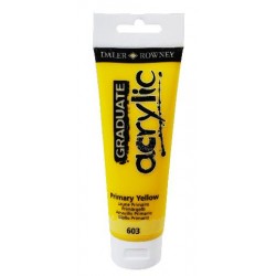 DALER ROWNEY GRADUATE ACRYLIC 120ML PRIMARY YELLOW DALER ROWNEY GRADUATE ACRYLIC 120ML PRIMARY YELLOW