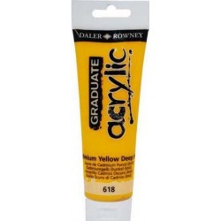 DALER ROWNEY GRADUATE ACRYLIC 120ML CAD YELLOW DEEP HUE DALER ROWNEY GRADUATE ACRYLIC 120ML CAD YELLOW DEEP HUE
