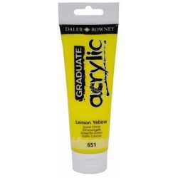 DALER ROWNEY GRADUATE ACRYLIC 120ML LEMON YELLOW 651 DALER ROWNEY GRADUATE ACRYLIC 120ML LEMON YELLOW 651