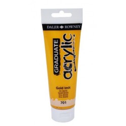 DALER ROWNEY GRADUATE ACRYLIC 120ML GOLD IMIT 701 DALER ROWNEY GRADUATE ACRYLIC 120ML GOLD IMIT 701