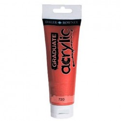 DALER ROWNEY GRADUATE ACRYLIC 120ML METALLIC RED 720 DALER ROWNEY GRADUATE ACRYLIC 120ML METALLIC RED 720