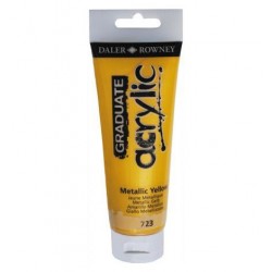 DALER ROWNEY GRADUATE ACRYLIC 120ML METALLIC YELLOW 723 DALER ROWNEY GRADUATE ACRYLIC 120ML METALLIC YELLOW 723