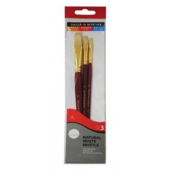 ΠΙΝΕΛΑ DALER ROWNEY WHITE BRISTLE SHORT HANDLED 3 PC 1 ΠΙΝΕΛΑ DALER ROWNEY WHITE BRISTLE SHORT HANDLED 3 PC 1