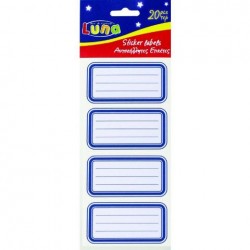 LUNA  ΕΤΙΚΕΤΕΣ ΜΠΛΕ 20 ΤΕΜΑΧΙΑ 5 ΦΥΛΛΑ 000620550
