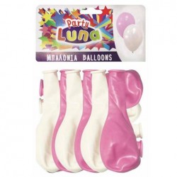 ΜΠΑΛΟΝΙΑ ΡΟΖ - ΑΣΠΡΟ 24ΤΕΜ. 0088931 LUNA