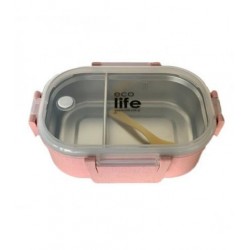 ECO LIFE LIGHT PINK ΦΑΓΗΤΟΔΟΧΕΙΟ ΜΕ ΧΩΡΙΣΜΑ 900ML - ΡΟΖ 33-BO-9073
