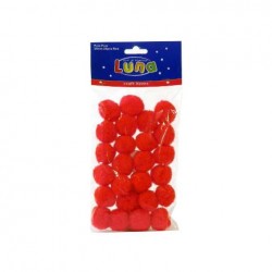ΠΟΜ ΠΟΜ ΚΟΚΚΙΝΟ 25MM 25TEM LUNA