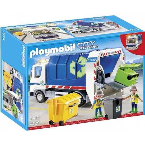 PLAYMOBIL 4129 GARBAGE TRUCK WITH LIGHTS