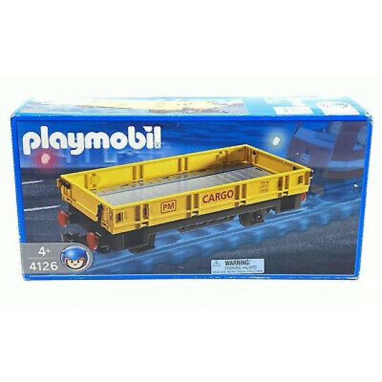 PLAYMOBIL 4126 YELLOW CARGO FREIGHT TRAIN CAR