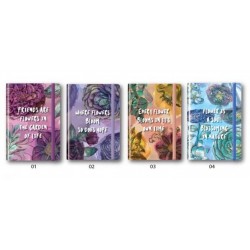 ΚΟΥΤΙ ΣΚΛΗΡΟ 3CM ΡΑΧΗ ΜΕ ΛΑΣΤΙΧΟ Α4 - FLORAL COLLECTION