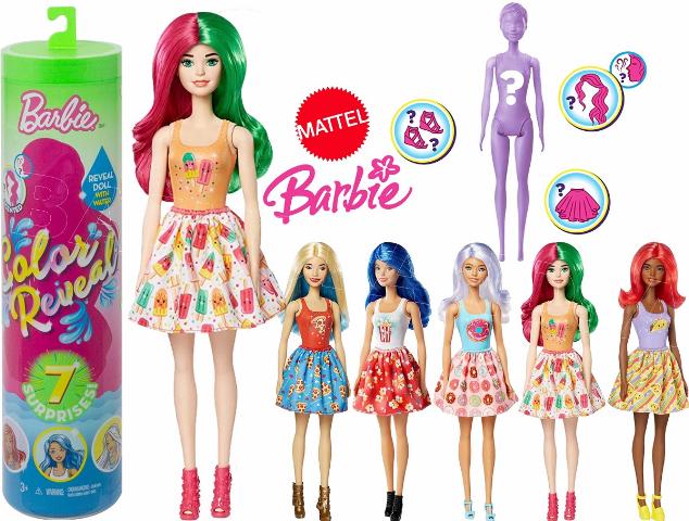 MATTEL BARBIE COLOR REVEAL WAVE 2 FOODIE THEMED 7 GTP41