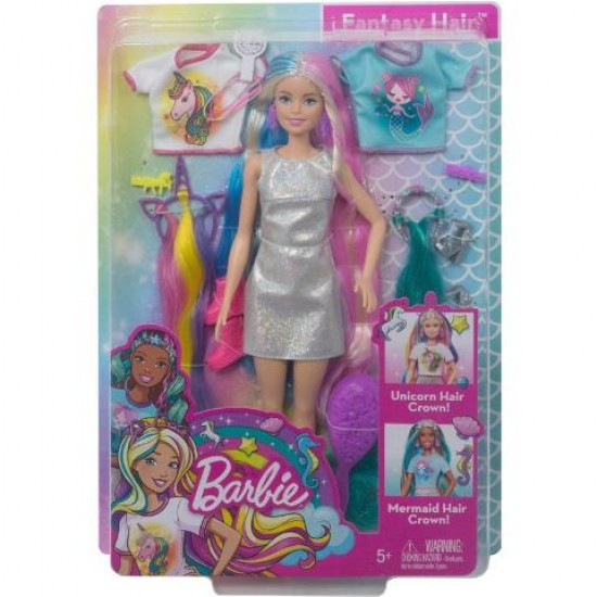 Mattel Barbie Fantasy Hair Φανταστικά Μαλλιά Ξανθιά Κούκλα GHN04