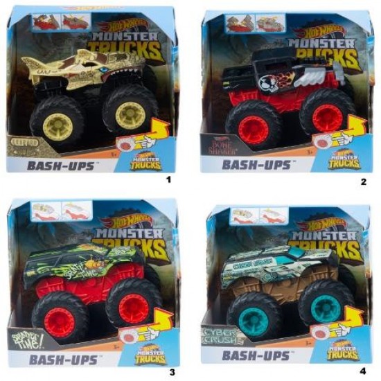 Mattel Hot Wheels Οχήματα Σύγκρουσης Monster Trucks 1:43 - 4 Σχέδια GCF94