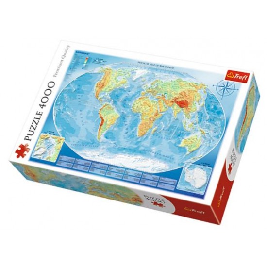 Trefl Large Physical Map of the World -  Puzzle 4,000 pieces