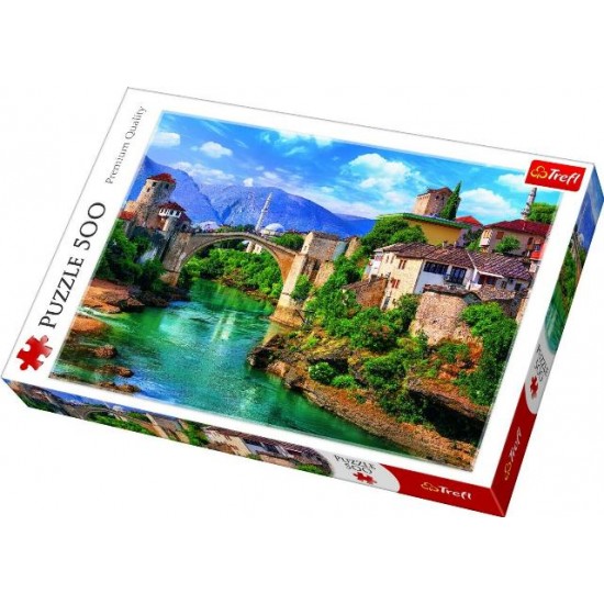 Trefl 500 Piece Jigsaw Puzzle Old Bridge in Mostar Bosnia and Herzegovina