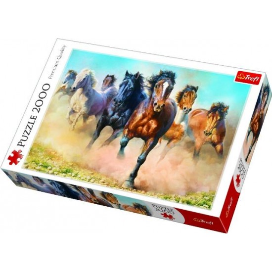 Trefl 2000 Piece Adult Large Herd Of Horses Galloping Floor Jigsaw Puzzle