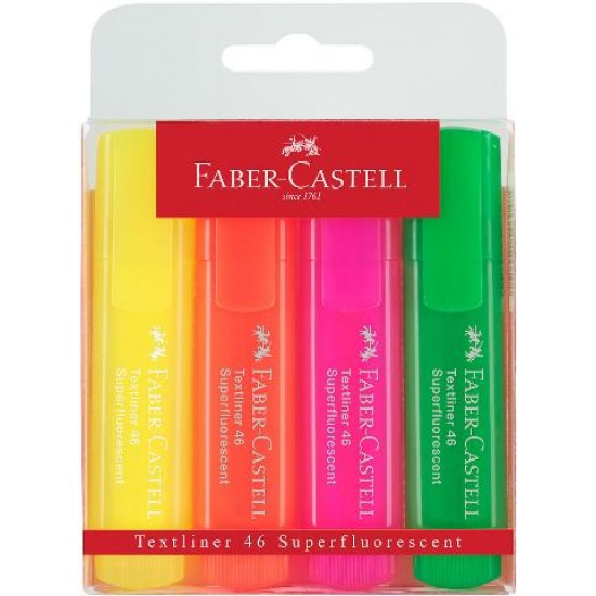 Faber-Castell Wallet 4 Texdtliners Σετ Υπογραμμιστές Fluo 3 + 1 Δώρο
