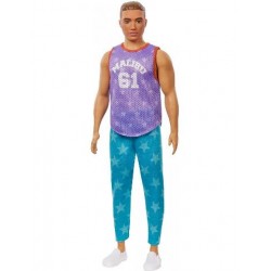 Mattel Barbie Ken Fashionistas No.165 Κούκλα Με Μωβ Μπλούζα Malibu