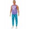 Mattel Barbie Ken Fashionistas No.165 Κούκλα Με Μωβ Μπλούζα Malibu