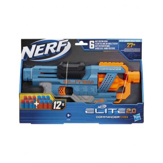 Hasbro Nerf Elite 2.0 Commander Rd-6 Blaster, 12 Official Nerf Darts E9485