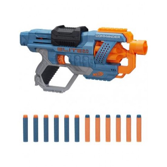 Hasbro Nerf Elite 2.0 Commander Rd-6 Blaster, 12 Official Nerf Darts E9485