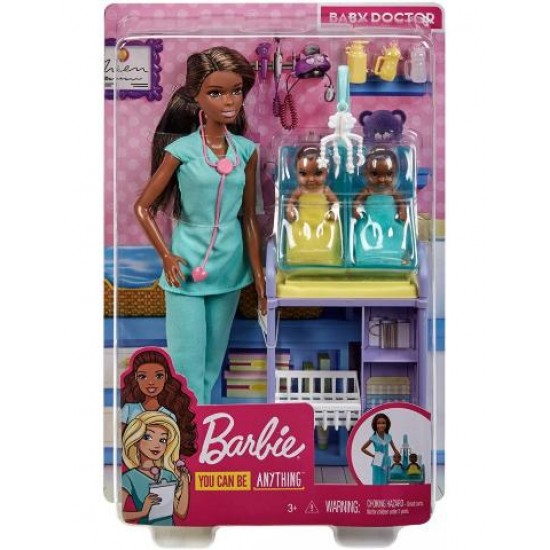 Mattel Barbie Baby Doctor Doll Σετ Επαγγέλματα Με Παιδάκια Και Ζωάκια - Γιατρός DHB63 / GKH24