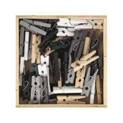 ΜΑΝΤΑΛΑΚΙΑ ΞΥΛΙΝΑ ΧΡΩΜΑΤΙΣΤΑ ΜΙΝΙ, 50 ΤΕΜΑΧΙΩΝ ΣΕ ΞΥΛΙΝΟ ΚΟΥΤΙ STYLEX