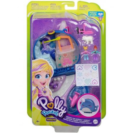 Mattel Polly Pocket Ο Κόσμος Της Polly Σετάκια - Freezin Fun Narwhal Compact FRY35 / GKJ52
