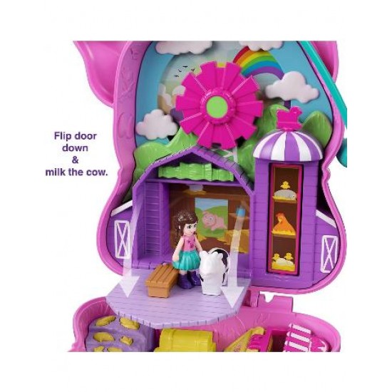 Mattel Polly Pocket Ο Κόσμος Της Polly Σετάκια - On The Farm Piggy Compact FRY35 / GTN16