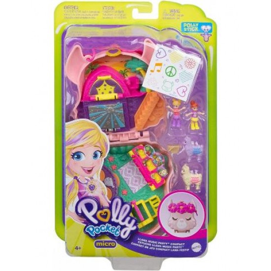 Mattel Polly Pocket Ο Κόσμος Της Polly Σετάκια - Llama Music Party Compact FRY35 / GKJ50