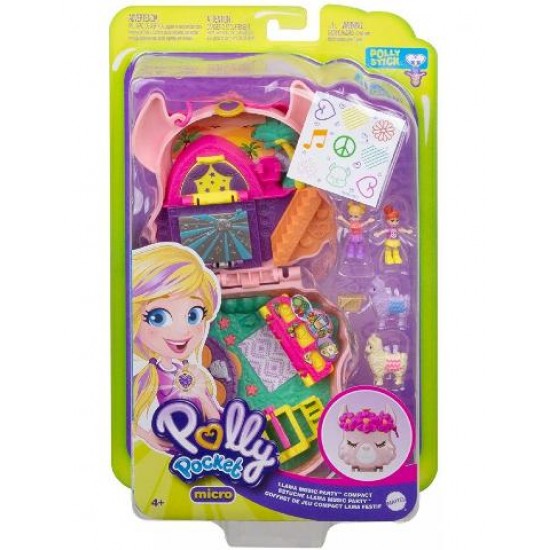 Mattel Polly Pocket Ο Κόσμος Της Polly Σετάκια - Llama Music Party Compact FRY35 / GKJ50