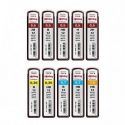 ΜΥΤΕΣ ΜΗΧΑΝΙΚΟΥ ΜΟΛΥΒΙΟΥ ROTRING 1.0/0.7/0.5/0.35ΜΜ ΗΒ/2Η/2B/Η/Β