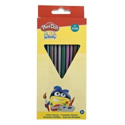 ΧΡΩΜΑΤΙΣΤΑ ΜΟΛΥΒΙΑ PLAYDOH ΤΡΙΓΩΝΙΚΑ ΜΕΤΑΛΛΙΚΑ 12 Τεμ. (#320-20005)