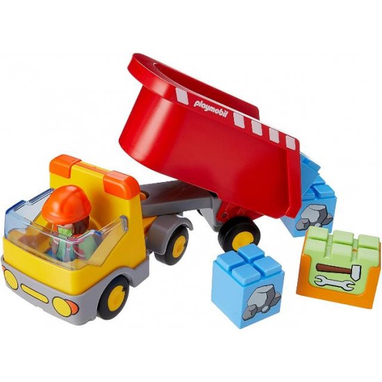 Playmobil 1.2.3 Tipper Truck With Worker 70126