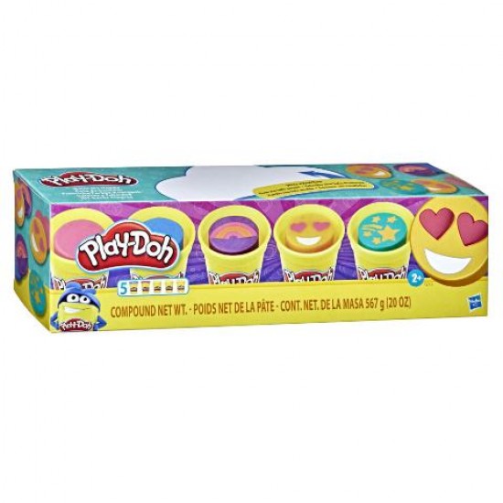 PLAY-DOH COLOR ME HAPPY 5-PACK WITH 3 EMOJIS -INSPIRED CANS