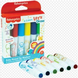 GIM ΜΑΡΚΑΔΟΡΟΙ ROUND TIP FISHER PRICE 6ΧΡΩΜ. GIM ΜΑΡΚΑΔΟΡΟΙ ROUND TIP FISHER PRICE 6ΧΡΩΜ.