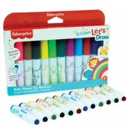 GIM ΜΑΡΚΑΔΟΡΟΙ ROUND TIP FISHER PRICE 12ΧΡΩΜ. GIM ΜΑΡΚΑΔΟΡΟΙ ROUND TIP FISHER PRICE 12ΧΡΩΜ.