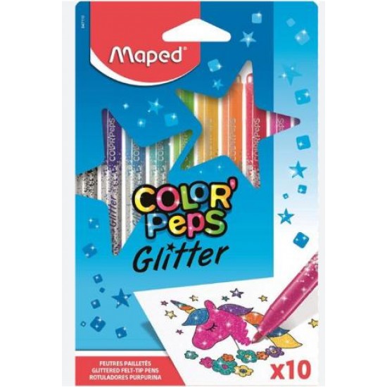 ΜΑΡΚΑΔΟΡΟΙ MAPED COLOR PEPS GLITTER 10TEM 847110