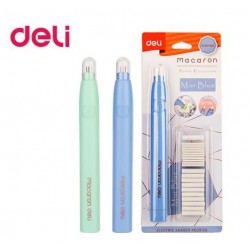 DELI ΓΟΜΑ ΗΛΕΚΤΡΙΚΗ & 20 ΑΝΤΑΛΛΑΚΤΙΚΑ 5mm / 2.5mm BLISTER 21 ΤΕΜΑΧΙΑ 225x90mm MACARON ΑΣΣΟΡΤΙ