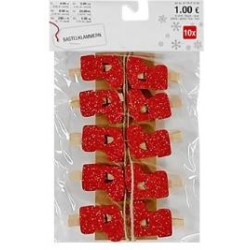 ΜΑΝΤΑΛΑΚΙΑ ΧΡΙΣΤΟΥΓΕΝΝΙΑΤΙΚΑ ΞΥΛΙΝΑ ΣΕΤ 10ΤΕΜ 23x14cm