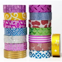 ΧΑΡΤΟΤΑΙΝΙΑ GLITTER 15mm 3m ΜΕ ΣΧΕΔΙΑ