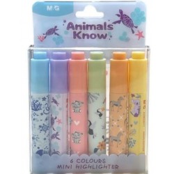 ΜΑΡΚΑΔΟΡΟΙ ΥΠΟΓΡΑΜΜΙΣΗΣ MINI FLUO Μ&G ANIMALS KNOW 6TMX ΜΑΡΚΑΔΟΡΟΙ ΥΠΟΓΡΑΜΜΙΣΗΣ MINI FLUO Μ&G ANIMALS KNOW 6TMX