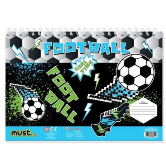 ΜΠΛΟΚ ΖΩΓΡΑΦΙΚΗΣ MUST BEST PRESS START - FOOTBALL 23X33 40 ΦΥΛΛΑ ΜΕ ΑΥΤΟΚΟΛΛΗΤΑ-ΣΤΕΝΣΙΛ- 2 ΣΕΛ. ΧΡΩΜ