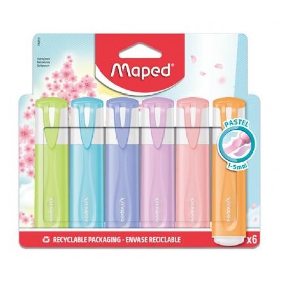 ΥΠΟΓΡΑΜΜΙΣΤΗΣ MAPED FLUO PEP'S CLASSIC PASTEL X6 NEW 742511