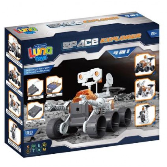 Οχήματα STEM Διαστήματος Luna Toys 4 σε 1 DIY 138 Τμχ. 622686