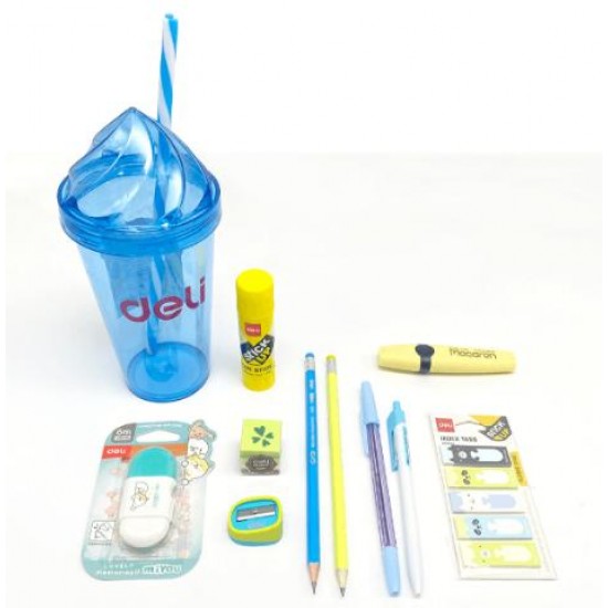 DELI ΠΟΤΗΡΙ ΓΕΜΑΤΟ ΠΛΑΣΤΙΚΟ PROMO PACK 10 ΤΕΜΑΧΙΑ BACK TO SCHOOL ΓΑΛΑΖΙΟ