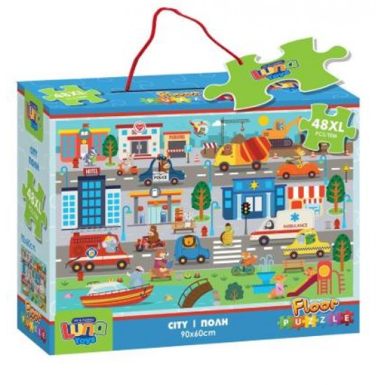 Παζλ Δαπέδου Πόλη Luna Toys, 48 Τμχ., 90x60 εκ. 622312