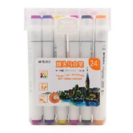 M&G ART MARKERS ΜΕ ΔΙΠΛΗ ΜΥΤΗ 24 ΧΡΩΜΑΤΑ