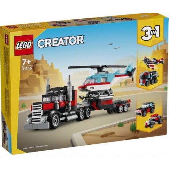 LEGO CREATOR 3 IN 1 FLATBED TRUCK WITH HELICOPTER 31146